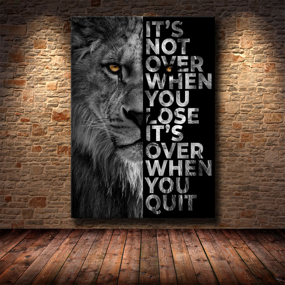 Motivational Quotes Posters And Art Wild Lion Canvas Painting